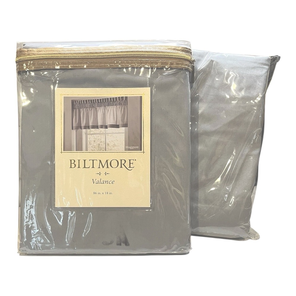 Set of 2 Biltmore Collection Maggiore Valance Stone Gray